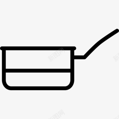 平底锅厨房用具直列式图标图标