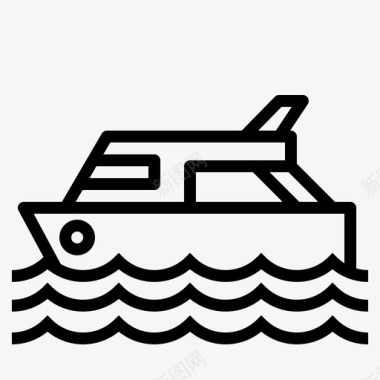 豪华游艇游艇交通工具图标图标