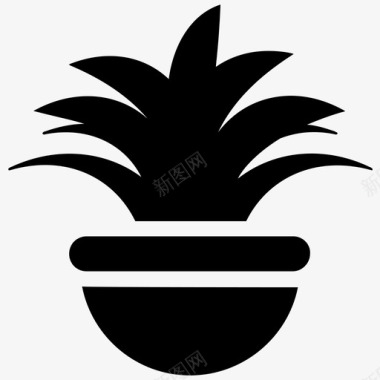 芦荟室内植物多汁植物图标图标