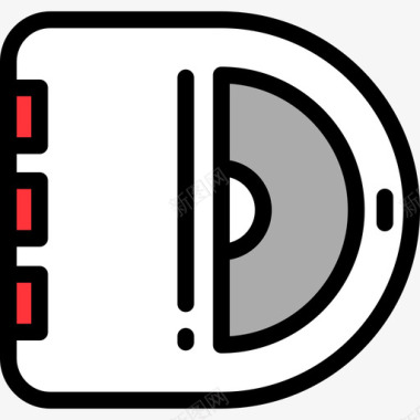 光盘机电子8线性颜色图标图标