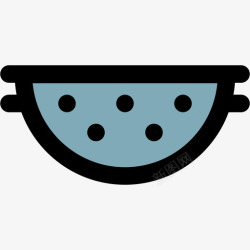 线性排水凹槽排水管彩色厨房用品线性颜色图标高清图片