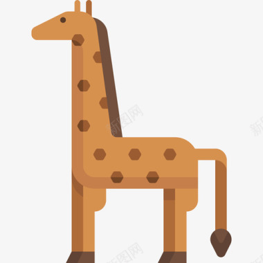 长颈鹿动物图标集扁平图标