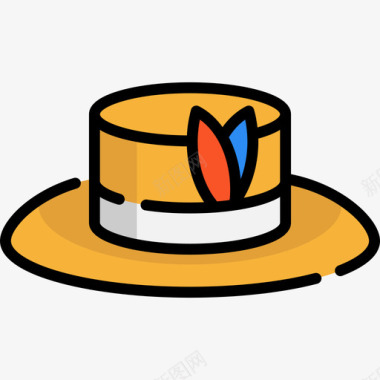帽子澳大利亚4线纹颜色图标图标