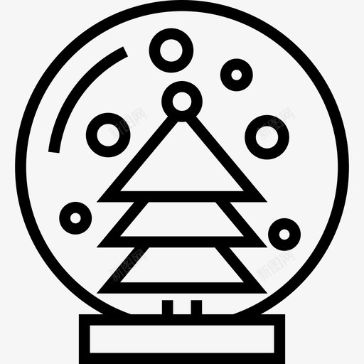 雪花球圣诞节14直线型图标svg_新图网 https://ixintu.com 圣诞节14 直线型 雪花球