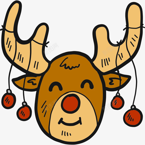 驯鹿圣诞32彩色图标svg_新图网 https://ixintu.com 圣诞32 彩色 驯鹿