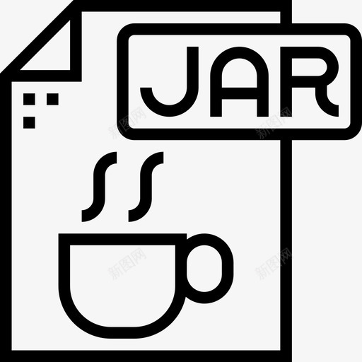 Jar文件类型3线性图标svg_新图网 https://ixintu.com Jar 文件类型3 线性