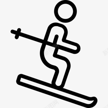 滑雪冬季2直线图标图标