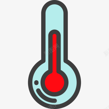 温度计天气19线性颜色图标图标