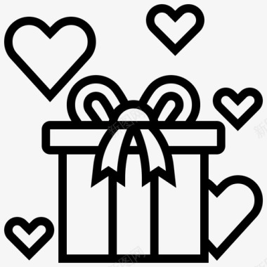 礼品盒周年纪念日庆典图标图标
