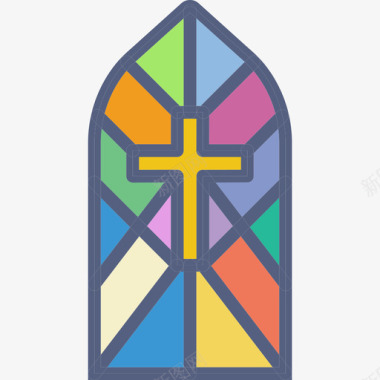 彩色玻璃宗教平板图标图标