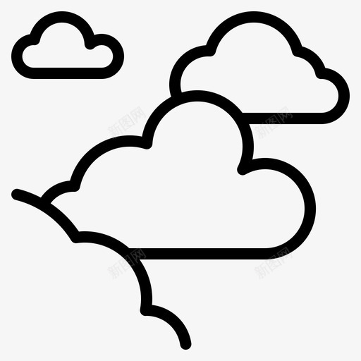 多云大部分天空图标svg_新图网 https://ixintu.com 多云 大部分 天气 天空