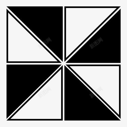 正方形几何学节奏图标svg_新图网 https://ixintu.com 几何学 对称 正方形 艺术作品 节奏