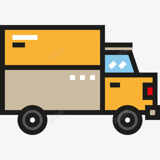 卡车运输大包装线性颜色图标svg_新图网 https://ixintu.com 卡车 线性颜色 运输大包装
