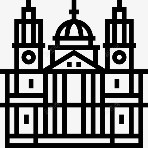 圣保罗大教堂地标3直线形图标svg_新图网 https://ixintu.com 圣保罗大教堂 地标3 直线形