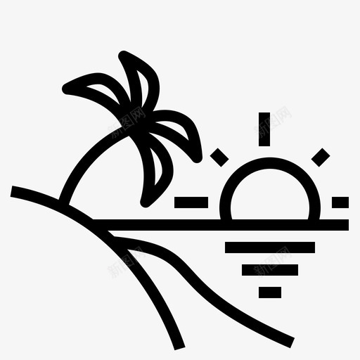 海滩度假娱乐图标svg_新图网 https://ixintu.com 娱乐 度假 旅游2 海滩