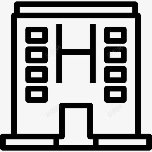 医院建筑汇编线性图标svg_新图网 https://ixintu.com 医院 建筑汇编 线性