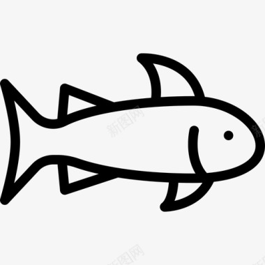鱼类海洋生物线状线状图标图标