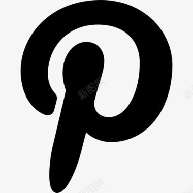 Pinterest社交媒体元素填充图标图标