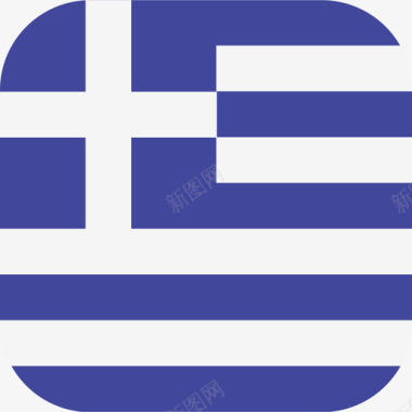 希腊国际国旗3圆形方形图标图标