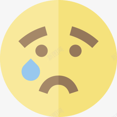 悲伤表情符号8平淡图标图标