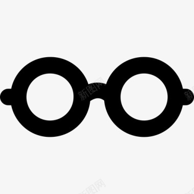 眼镜科学元素2粗体圆形图标图标