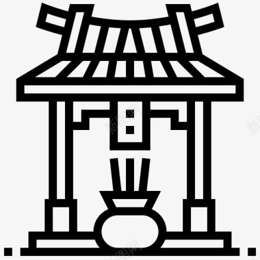 神龛建筑中国图标图标