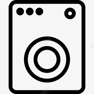 洗衣机清洗3线性图标图标