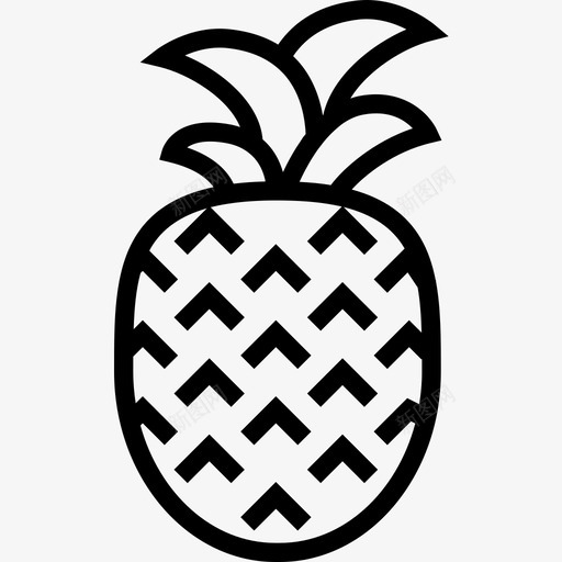 菠萝美食系列2线性图标svg_新图网 https://ixintu.com 线性 美食系列2 菠萝