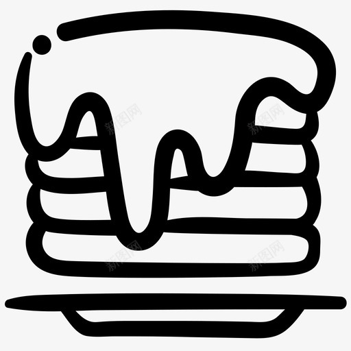 煎饼堆黄油食物图标svg_新图网 https://ixintu.com 煎饼 煎饼堆 糖浆 食物 食物轮廓涂鸦 黄油