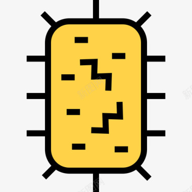 细菌科学3线性颜色图标图标