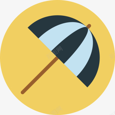 伞物体扁平图标图标