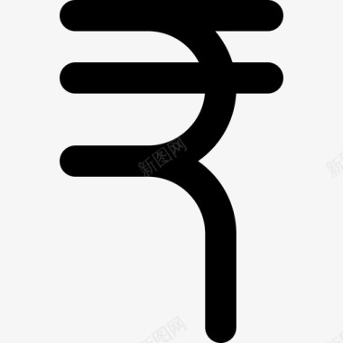 卢比货币要素线性图标图标