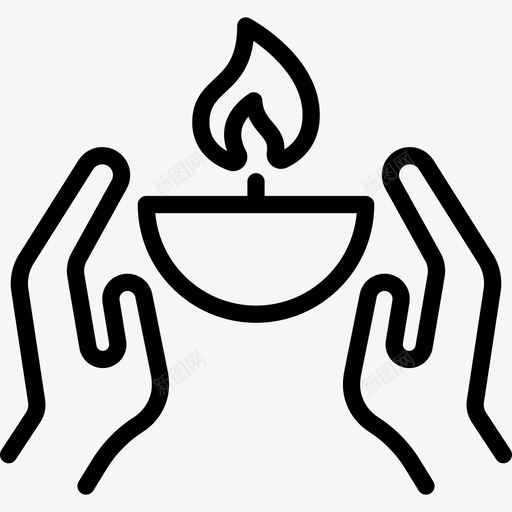 蜡烛排灯节元素3线性图标svg_新图网 https://ixintu.com 排灯节元素3 线性 蜡烛