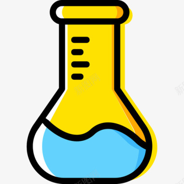 烧瓶科学9号黄色图标图标