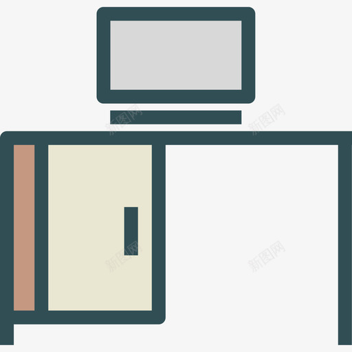 办公桌家用2线性颜色图标svg_新图网 https://ixintu.com 办公桌 家用2 线性颜色