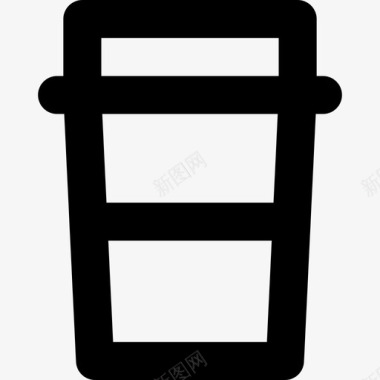 咖啡杯休息元素3线性图标图标