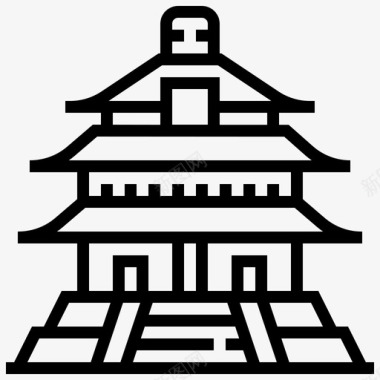 寺庙天堂建筑地标图标图标