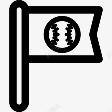 队旗棒球系列直线型图标图标