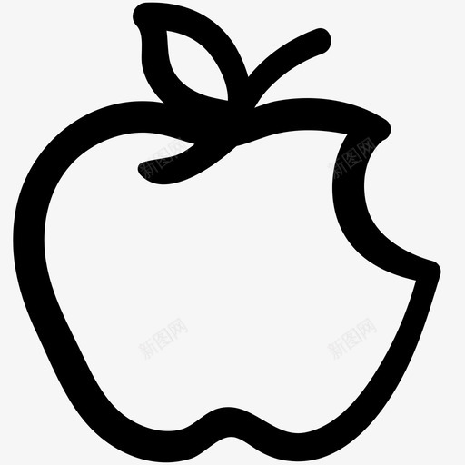 红苹果食物水果图标svg_新图网 https://ixintu.com 健康 水果 红苹果 食物 食物轮廓涂鸦