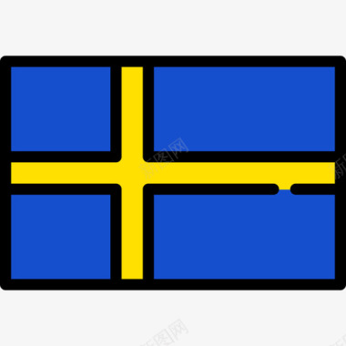 瑞典旗帜收藏长方形图标图标