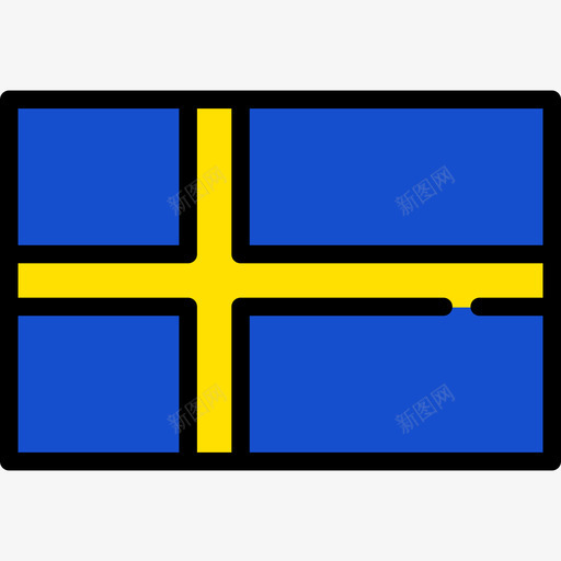 瑞典旗帜收藏长方形图标svg_新图网 https://ixintu.com 旗帜收藏 瑞典 长方形