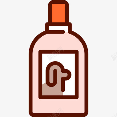 洗发水平板宠物店线性颜色图标图标