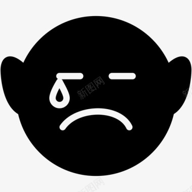 哭泣表情表情符号悲伤图标图标