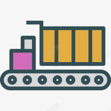 货车运输2线性颜色图标图标