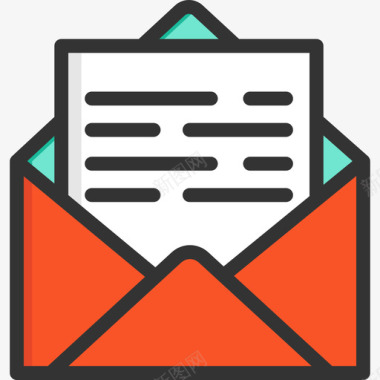 电子邮件客户服务6线颜色图标图标