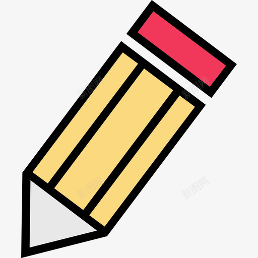 铅笔在线学习2边框颜色图标svg_新图网 https://ixintu.com 在线学习2 边框颜色 铅笔