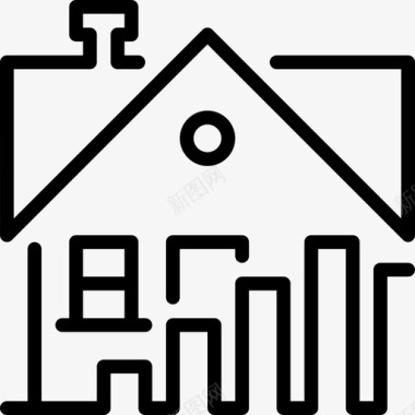 住宅房地产6直线图标图标