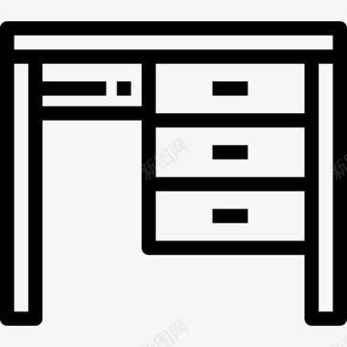 办公桌家具和家居用品图标图标