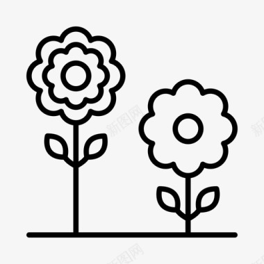 花卉植物性花店图标图标