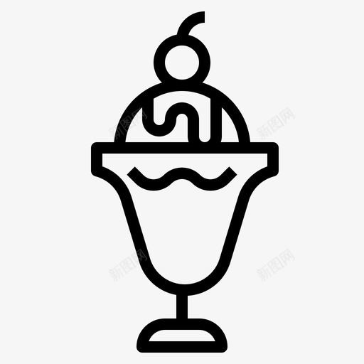 冰淇淋甜点圣代图标svg_新图网 https://ixintu.com 冰淇淋 圣代 甜点 食品和饮料001
